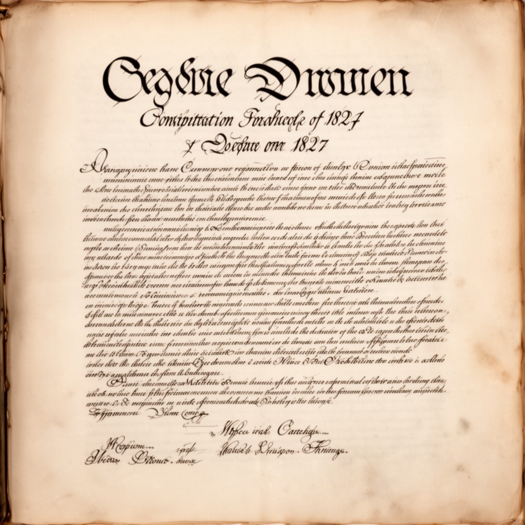 AI-generated illustration of Constitution of 1827 (Troezen)