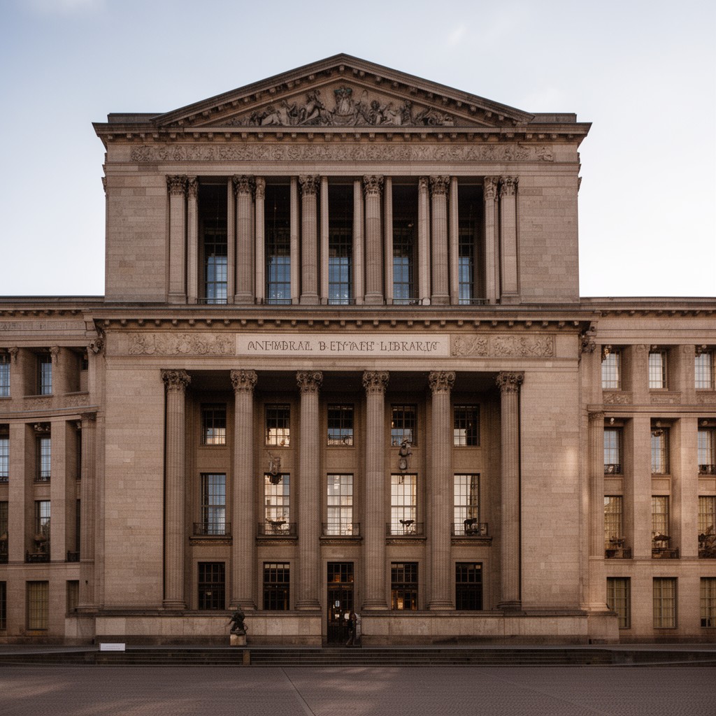 AI-generated illustration of Central Library in Berlin