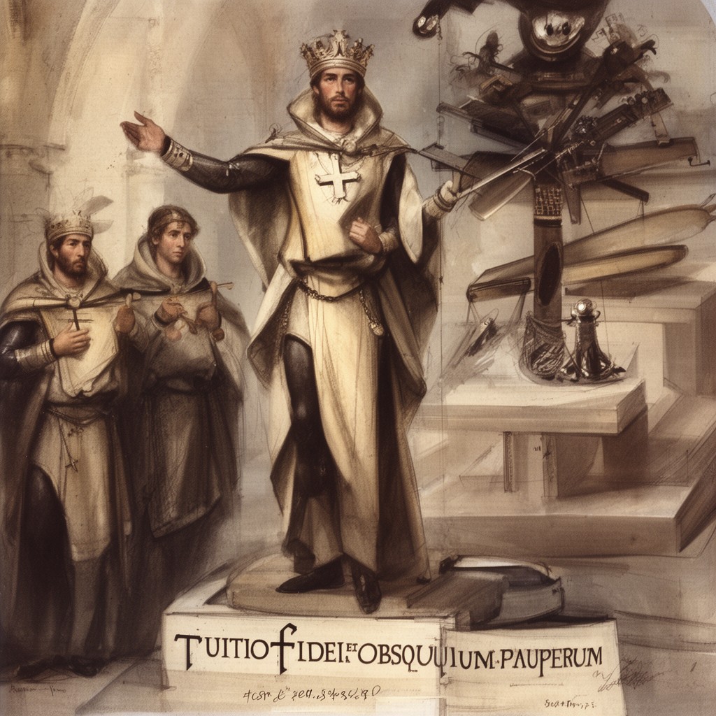AI-generated illustration of Tuitio Fidei et Obsequium Pauperum