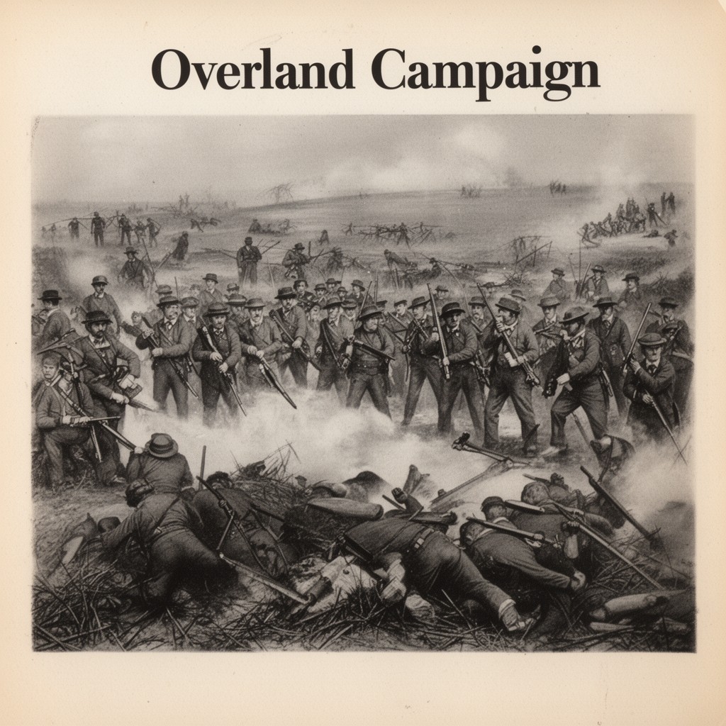 AI-generated illustration of Overland Campaign