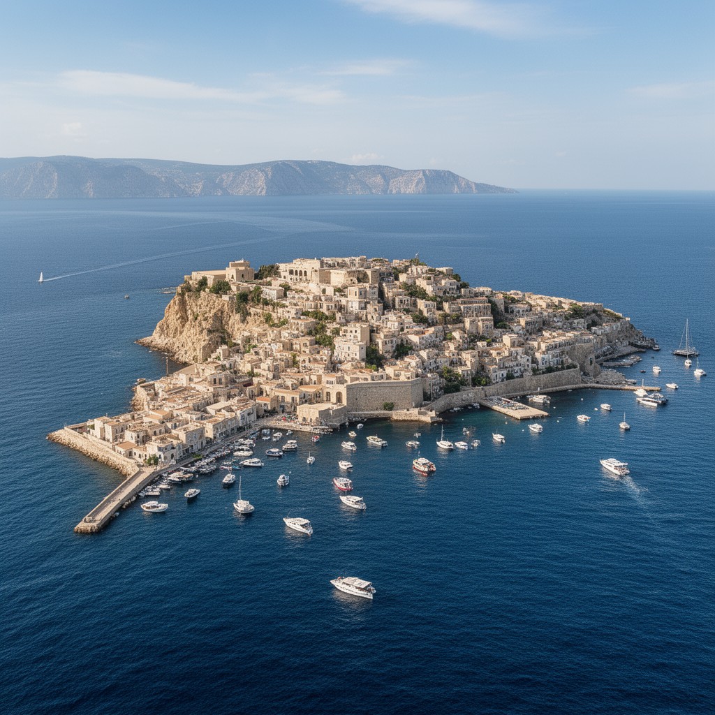 AI-generated illustration of island of Rhodes