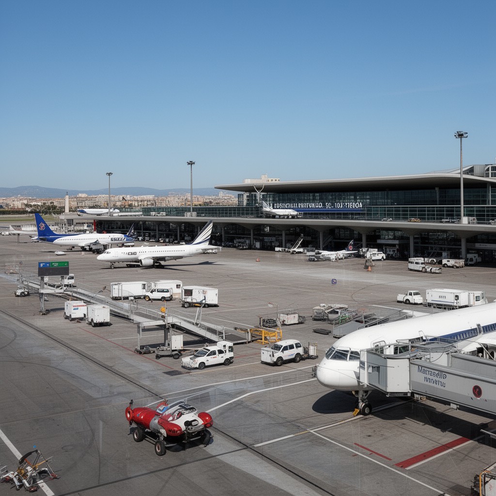 AI-generated illustration of Marseille Provence Airport