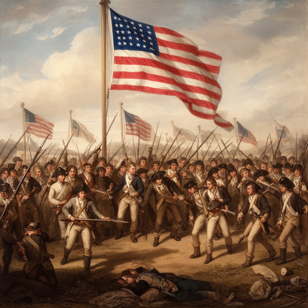 AI-generated illustration of American Revolutionary War