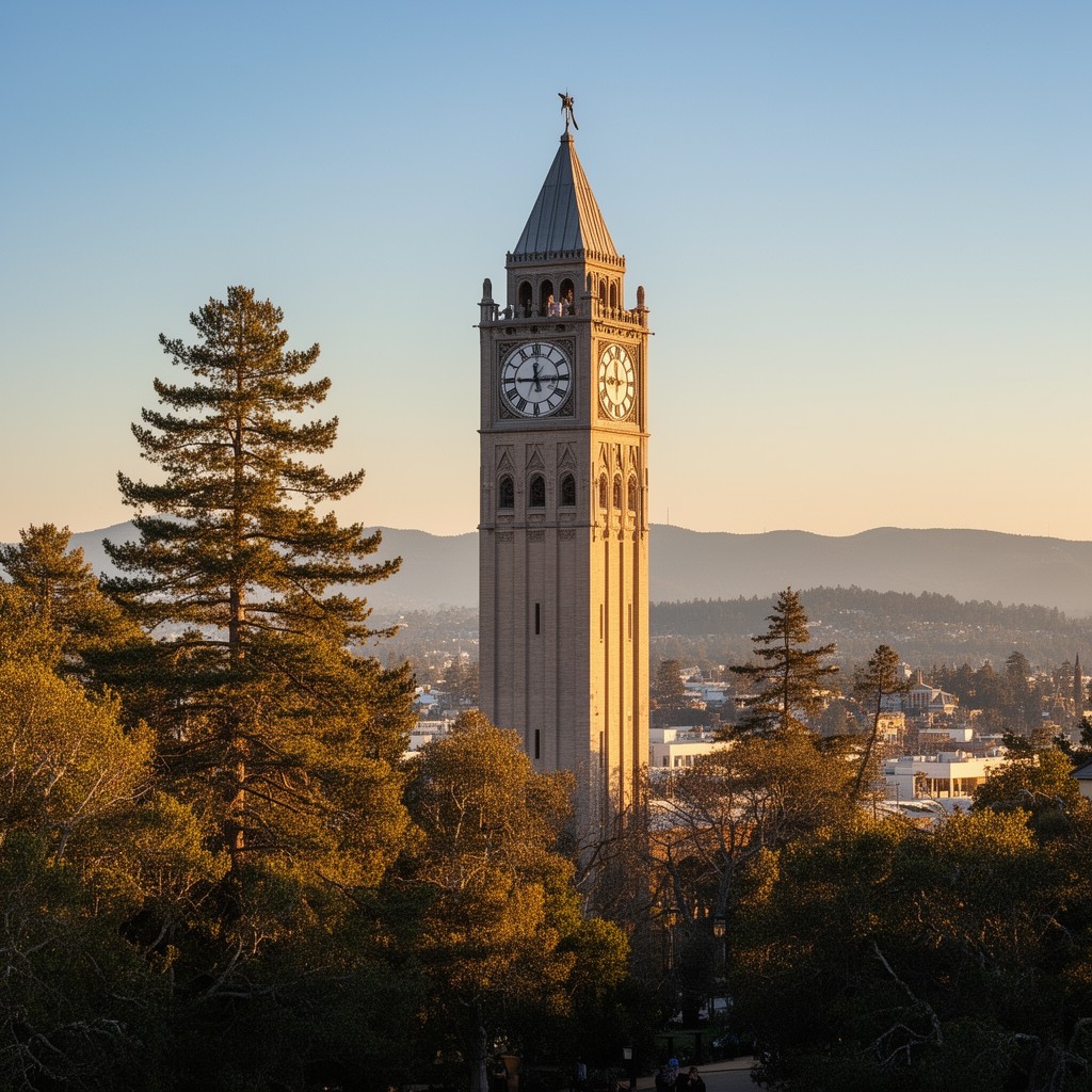 AI-generated illustration of Sather Tower