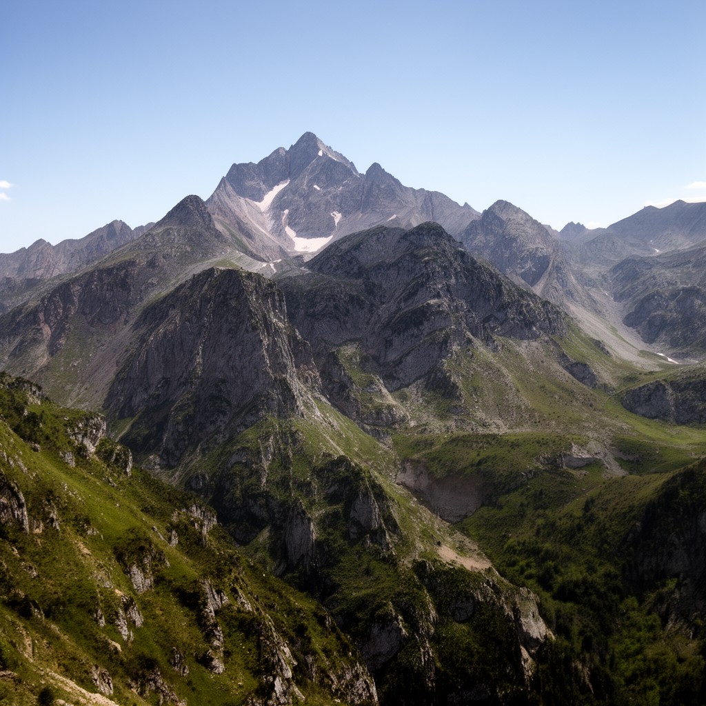 AI-generated illustration of Mount Korab