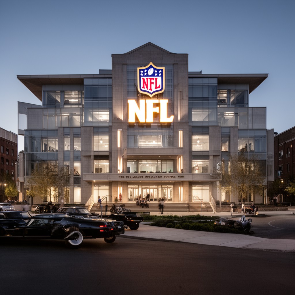 AI-generated illustration of NFL league office