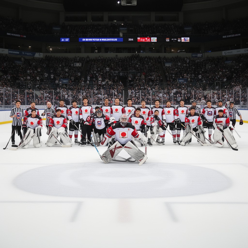 AI-generated illustration of Japan men's national ice hockey team