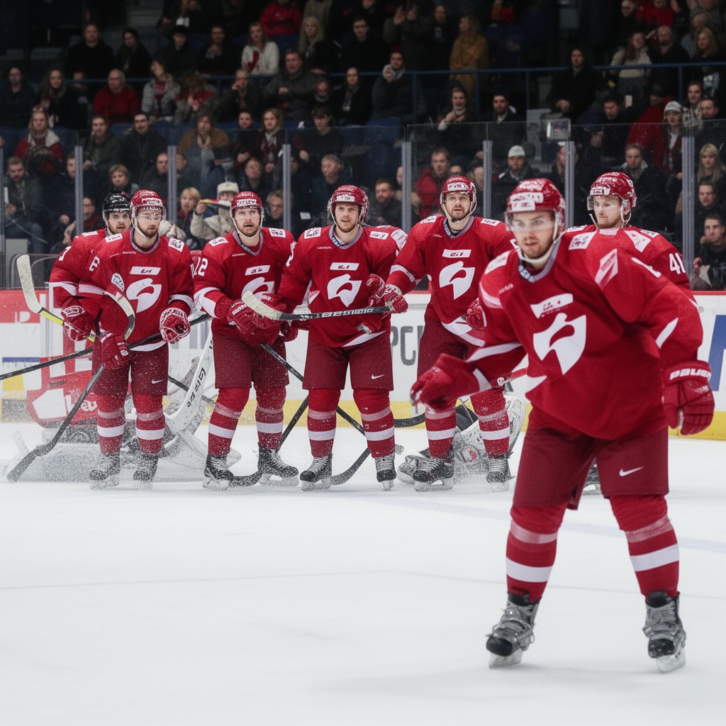AI-generated illustration of Latvia men's national ice hockey team