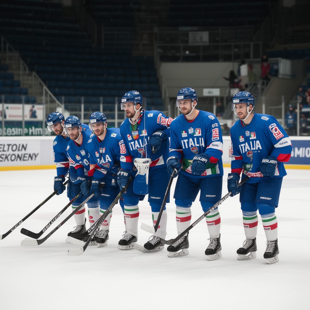 AI-generated illustration of Italy men's national ice hockey team