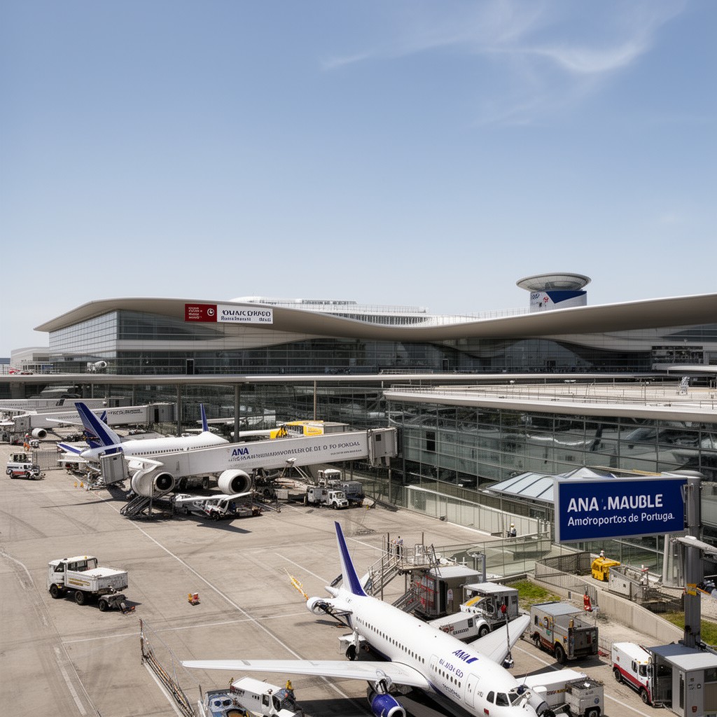AI-generated illustration of ANA Aeroportos de Portugal