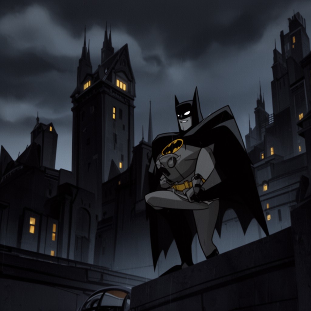 AI-generated illustration of Batman: The Animated Series main title theme