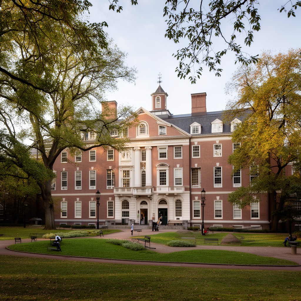 AI-generated illustration of Massachusetts Hall