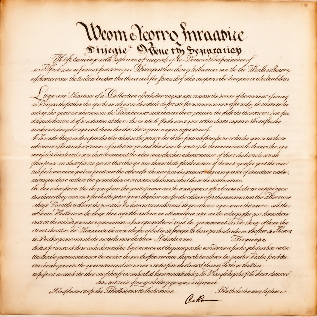 AI-generated illustration of American Declaration of Independence