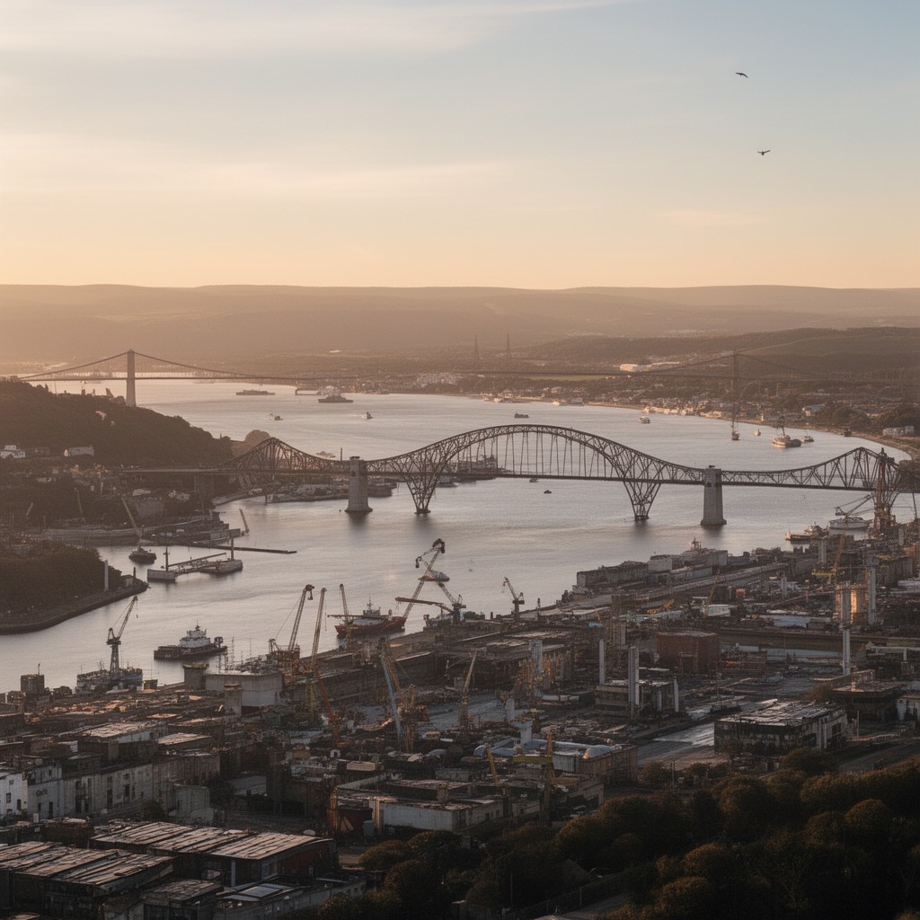 AI-generated illustration of Forth estuary
