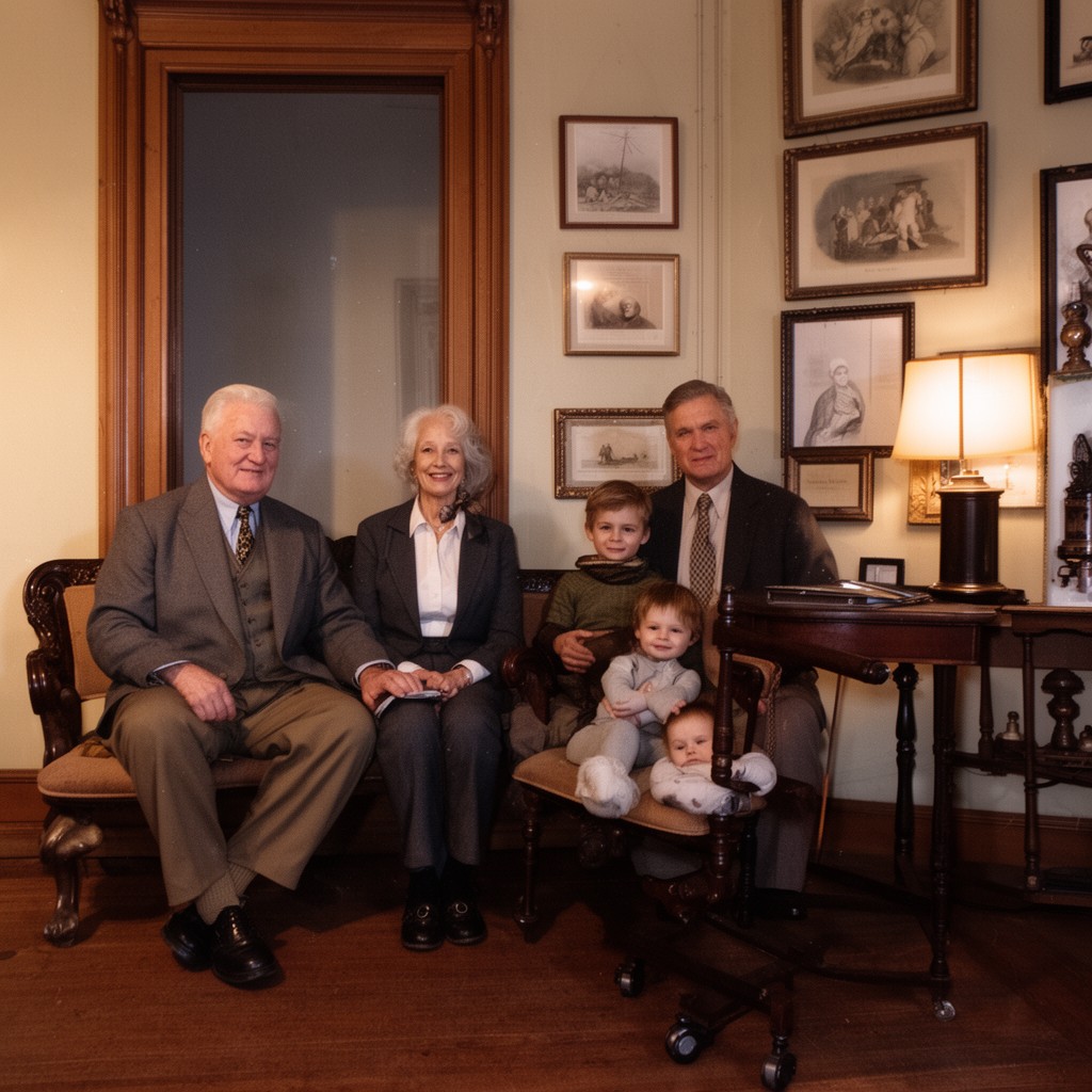 AI-generated illustration of Bodine family