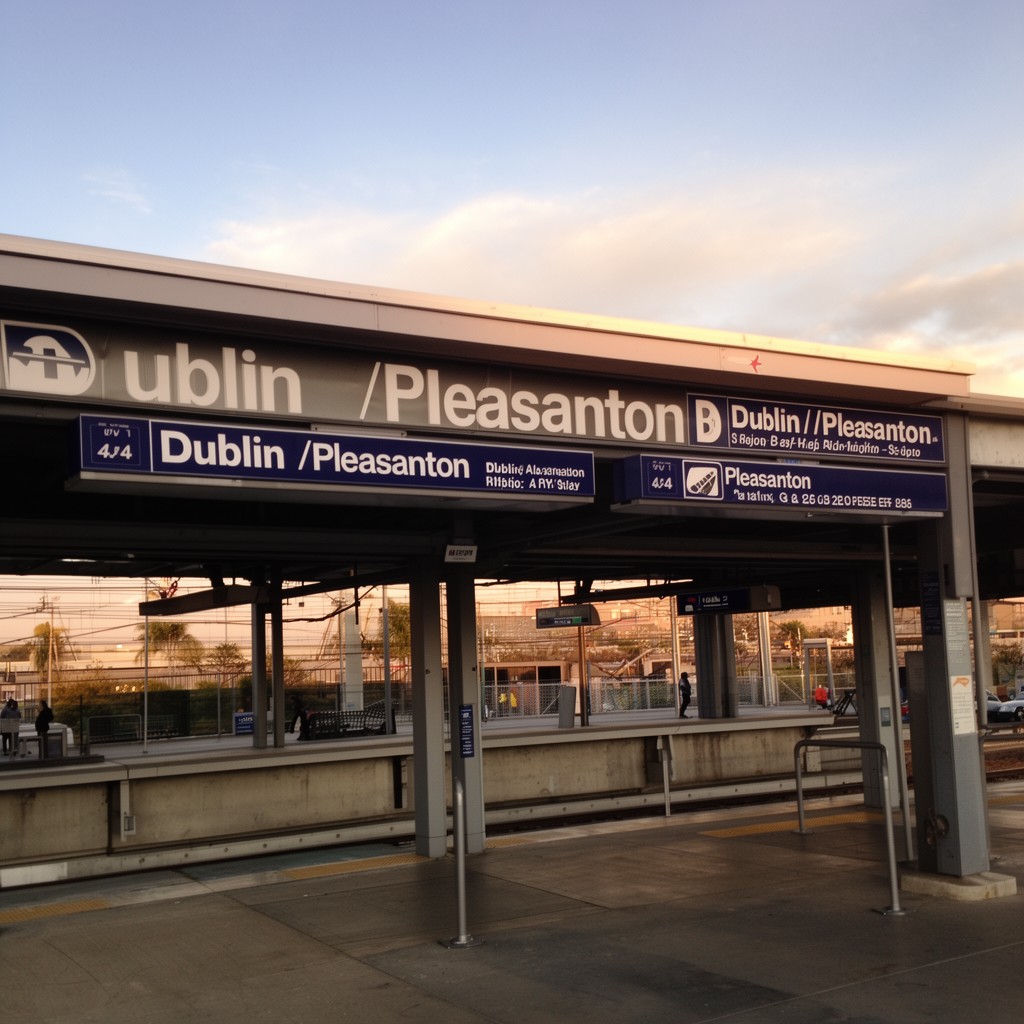AI-generated illustration of Dublin/Pleasanton station