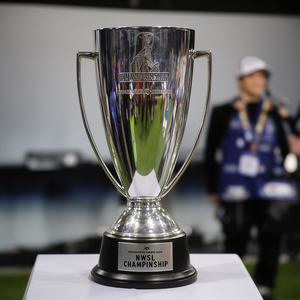 AI-generated illustration of NWSL Championship trophy