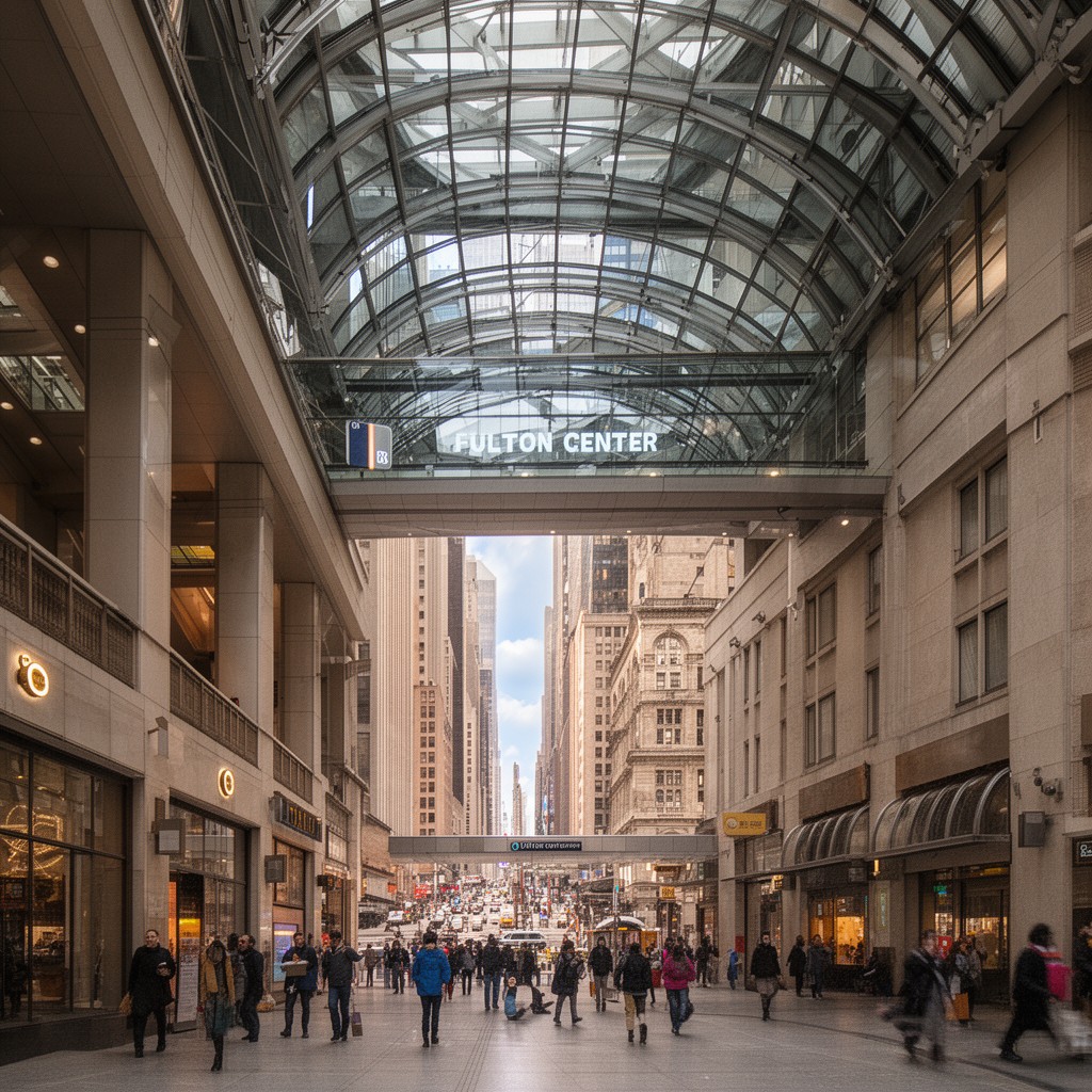 AI-generated illustration of Fulton Center