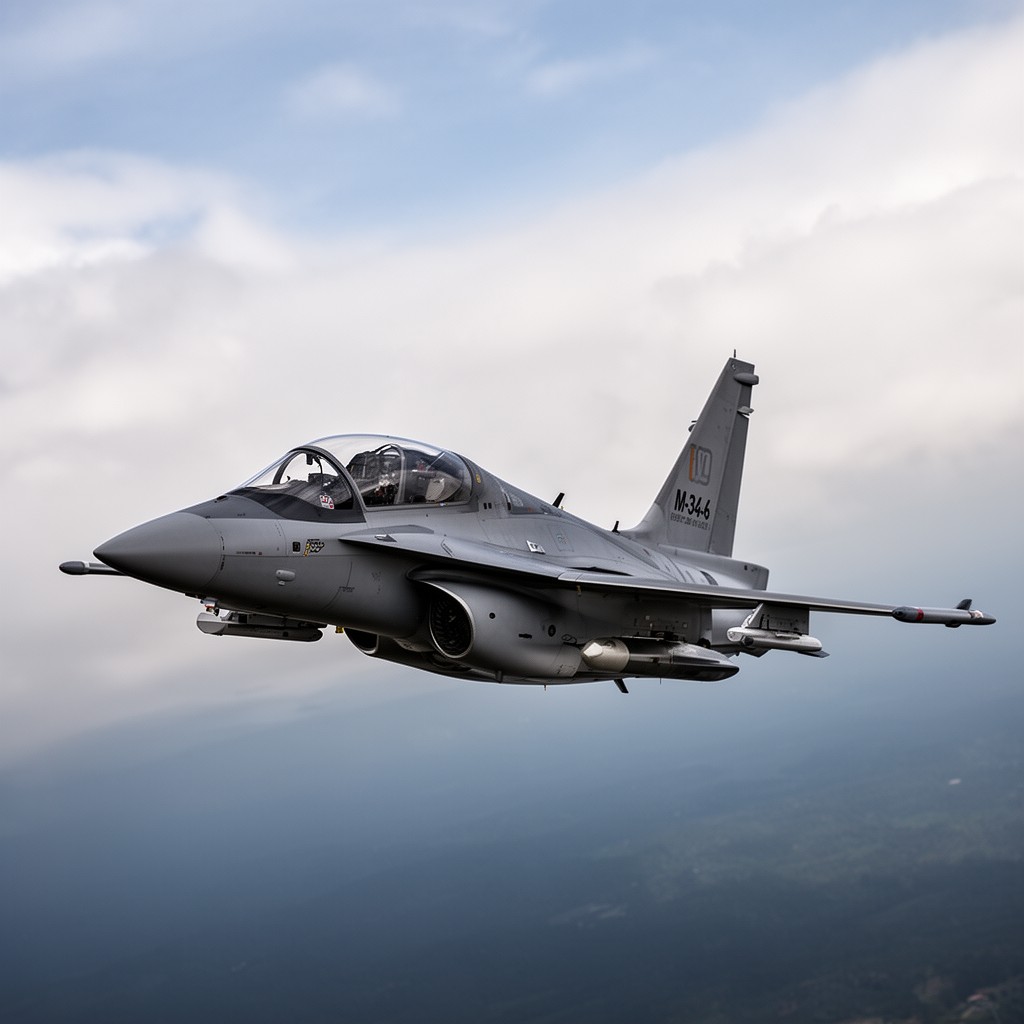 AI-generated illustration of M-346 trainer aircraft