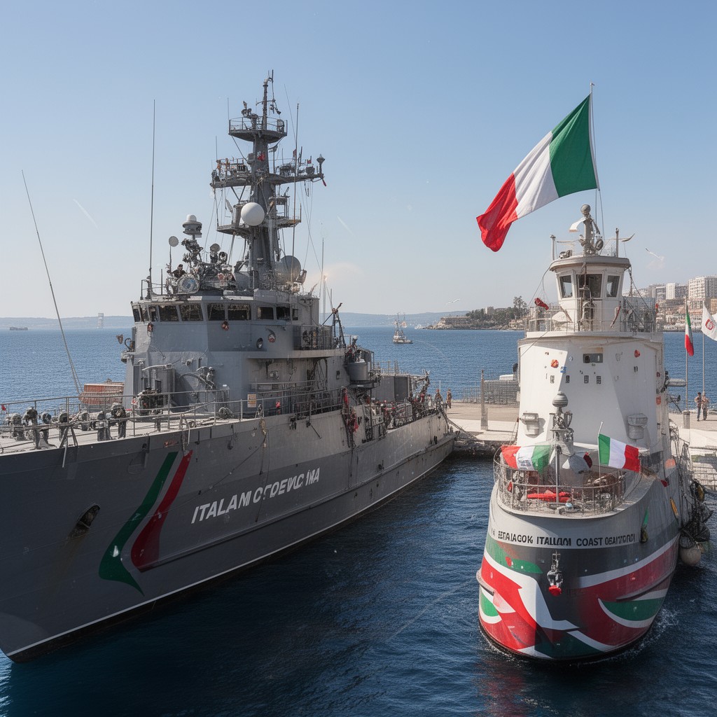 AI-generated illustration of Italian Coast Guard