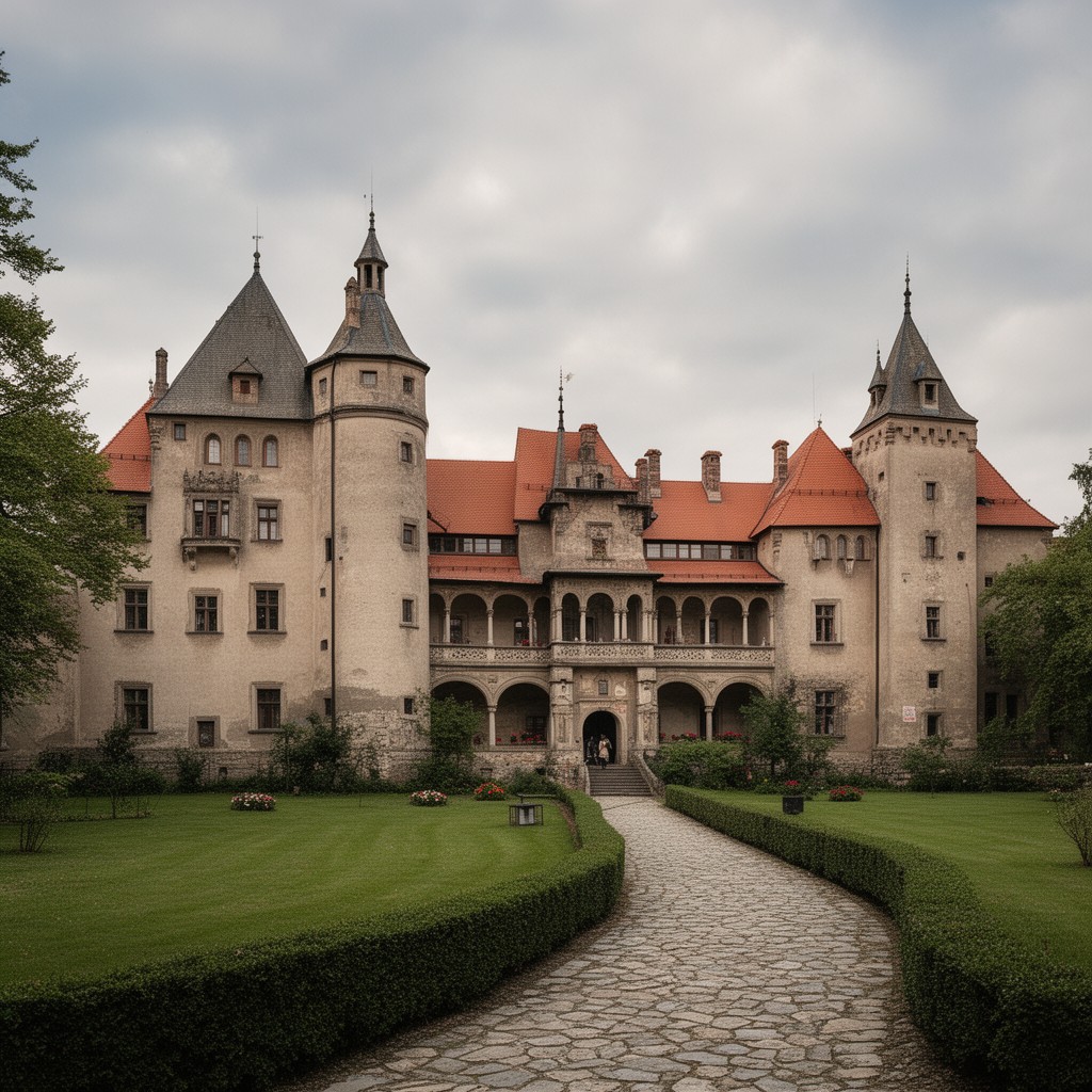 AI-generated illustration of Sucha Beskidzka Castle