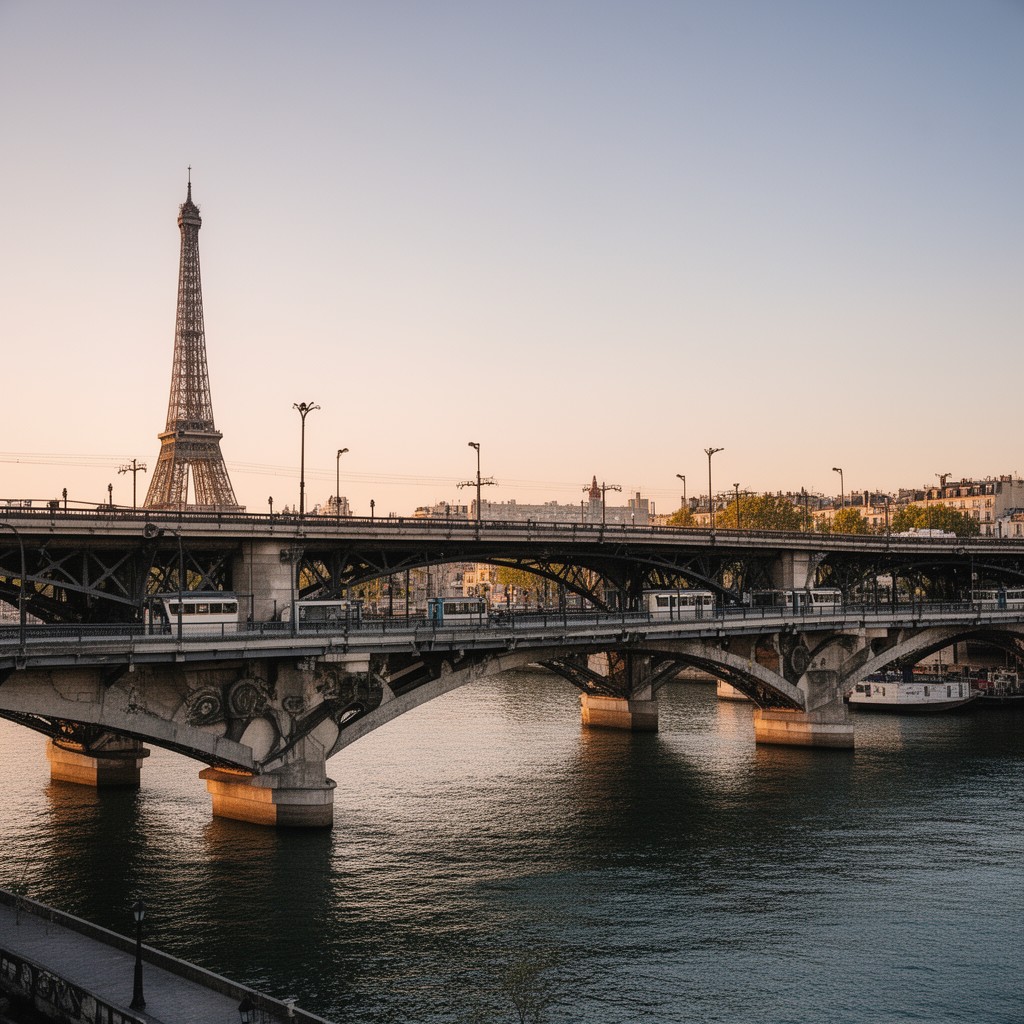 AI-generated illustration of Bir-Hakeim elevated viaduct