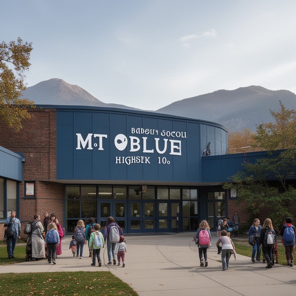 AI-generated illustration of Mt. Blue High School