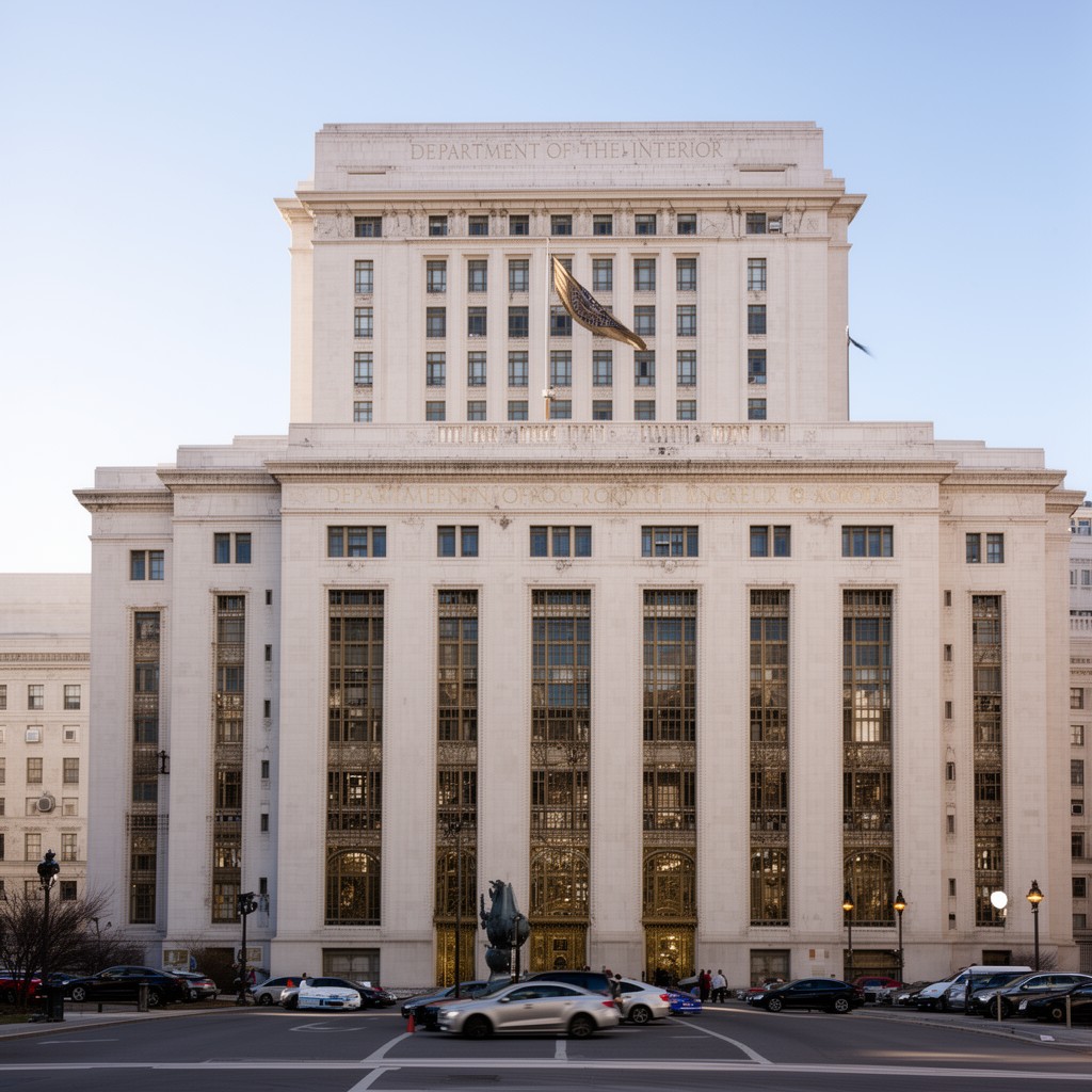 AI-generated illustration of Department of the Interior headquarters