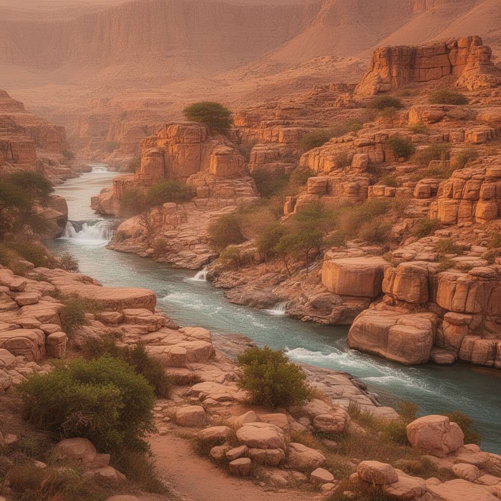 AI-generated illustration of First Cataract of the Nile