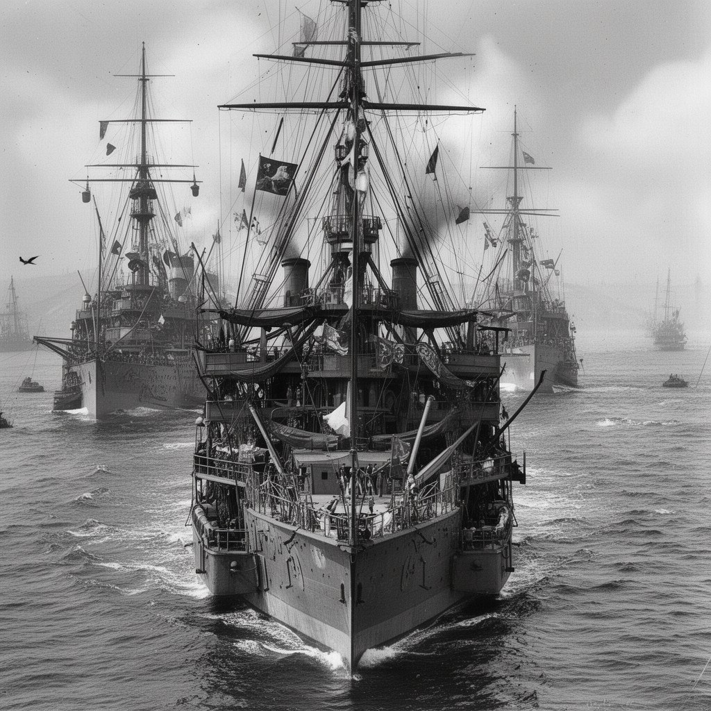 AI-generated illustration of Asiatic Squadron