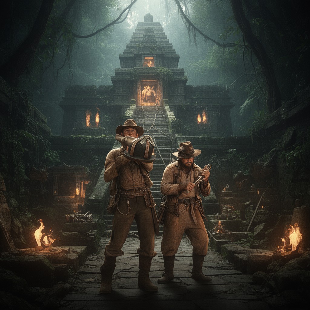 AI-generated illustration of Indiana Jones and the Temple of Doom