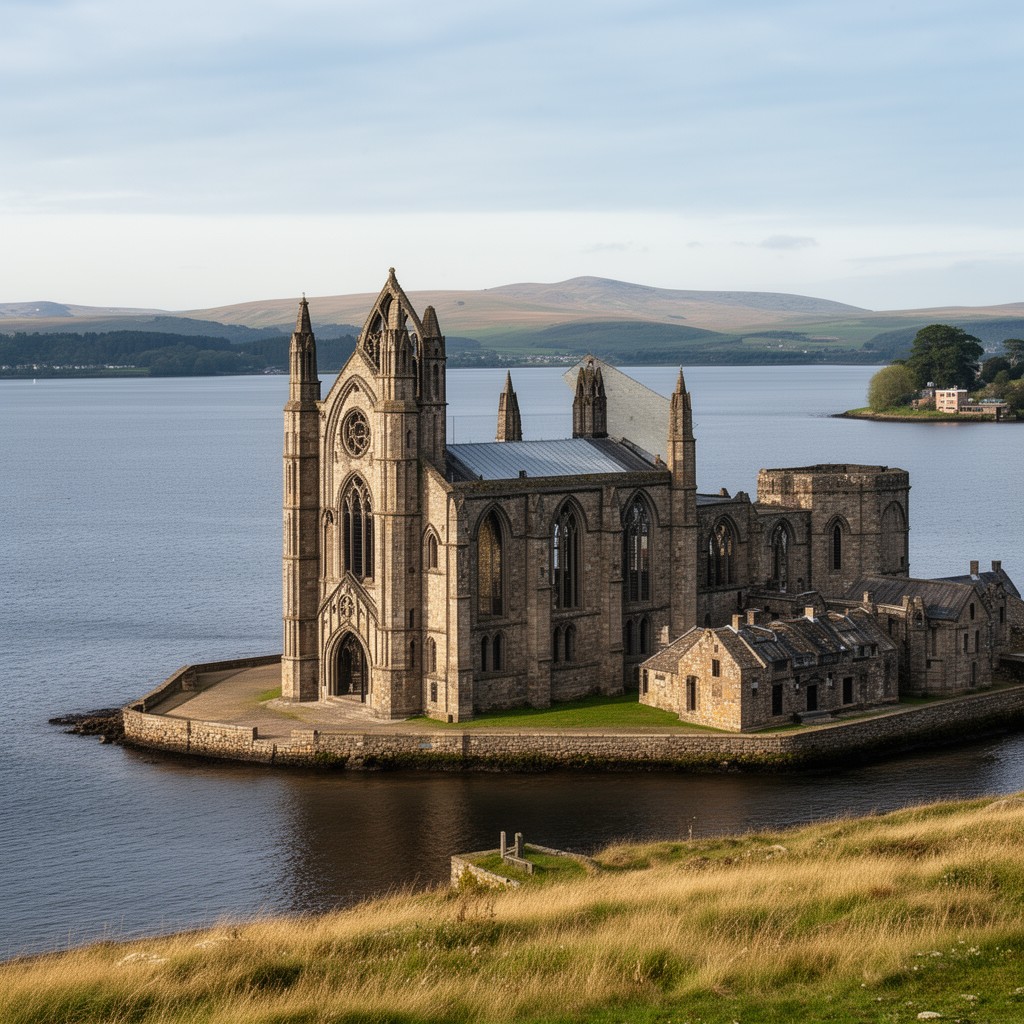 AI-generated illustration of Inchcolm Abbey