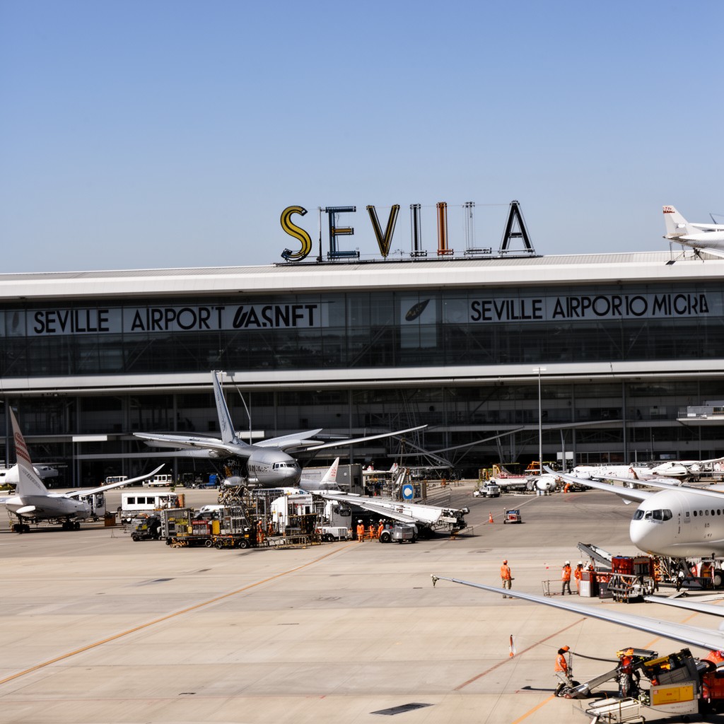 AI-generated illustration of Seville Airport