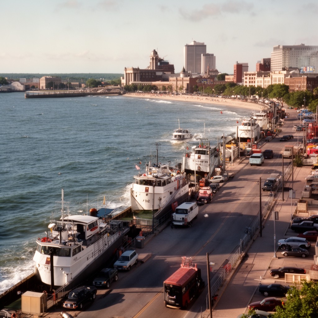 AI-generated illustration of Muskegon, Michigan