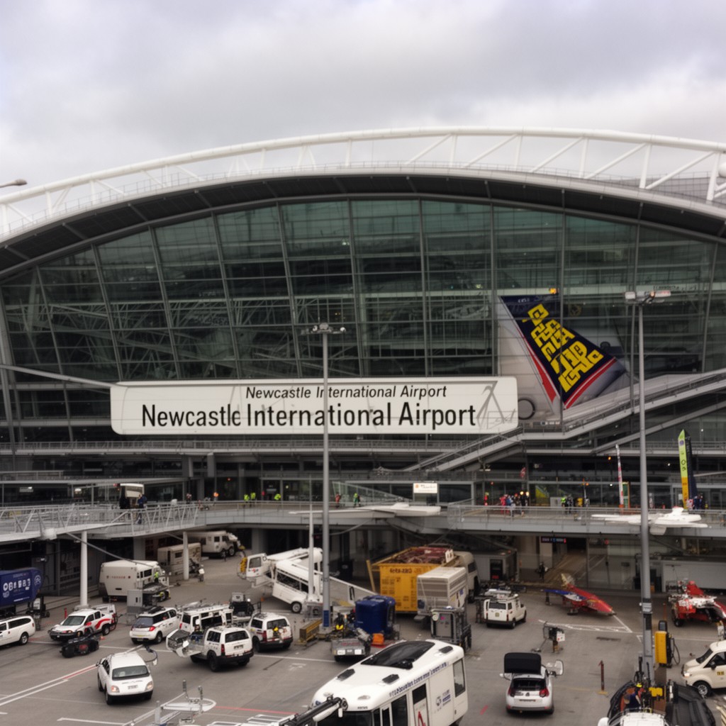 AI-generated illustration of Newcastle International Airport