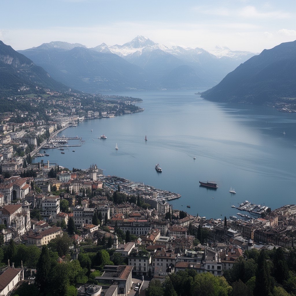 AI-generated illustration of Lake Geneva