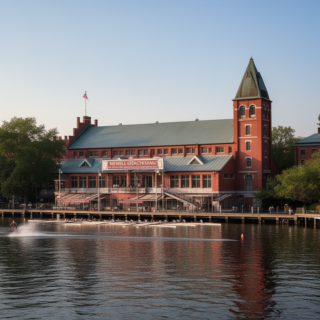 AI-generated illustration of Newell Boathouse