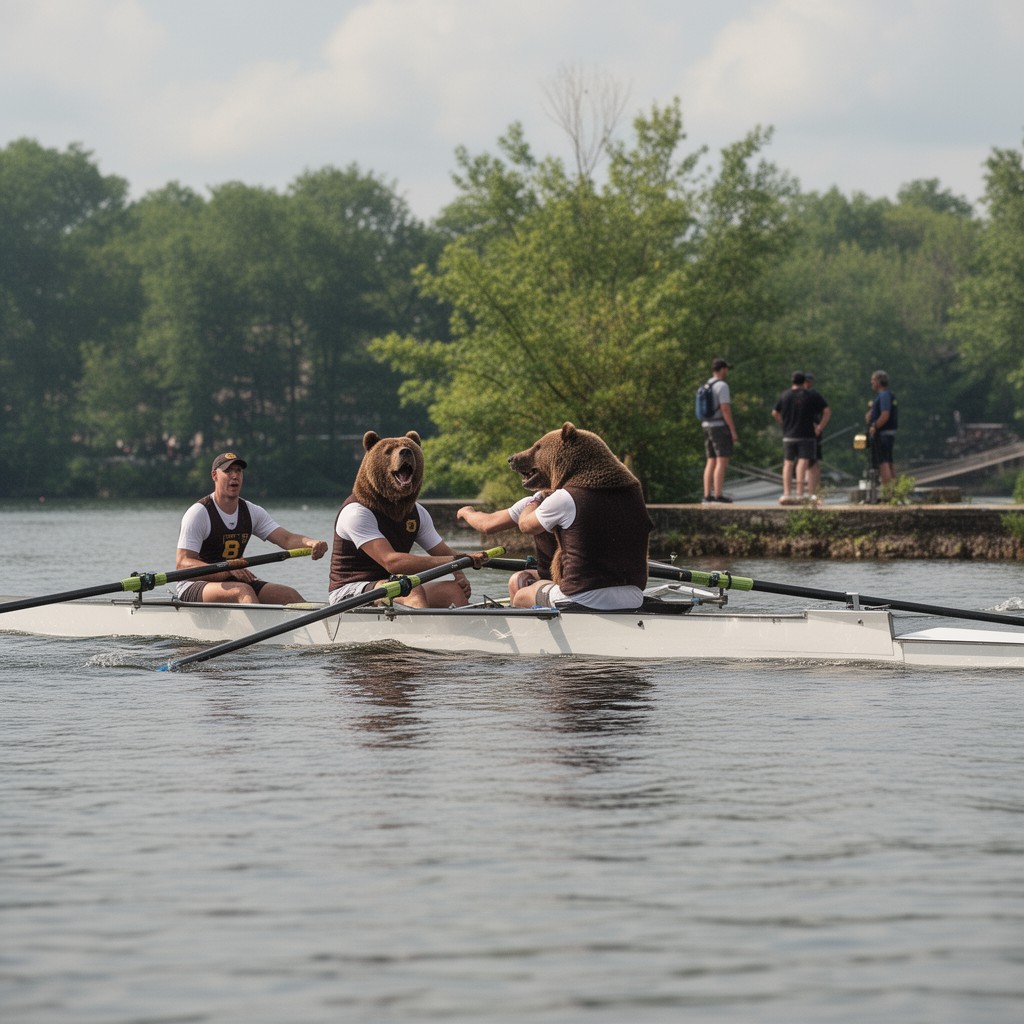 AI-generated illustration of Brown Bears men’s rowing