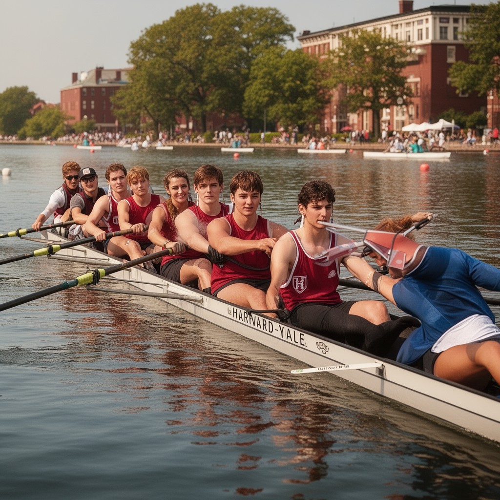 AI-generated illustration of Harvard–Yale Regatta