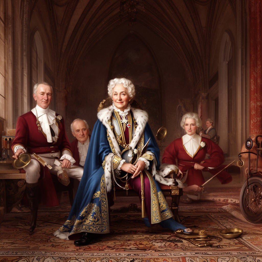 AI-generated illustration of British monarch