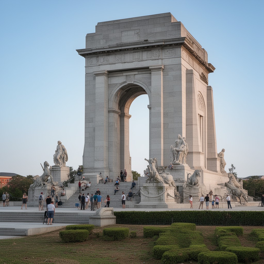 AI-generated illustration of Richmond War Memorial (Virginia War Memorial concept influence)