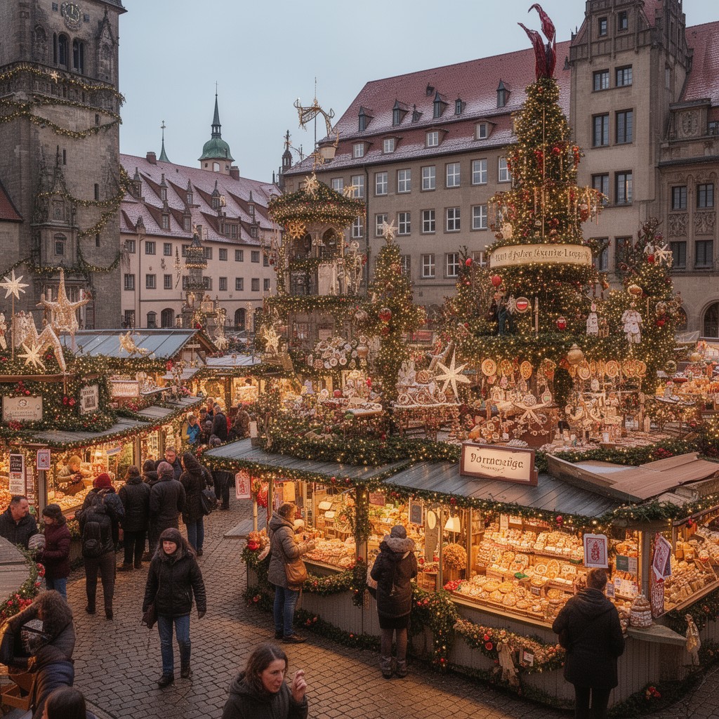 AI-generated illustration of Nuremberg Christmas Market