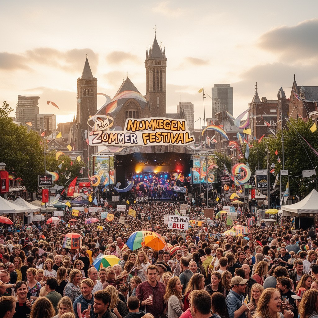 AI-generated illustration of Nijmegen Summer Festival (Zomerfeesten)