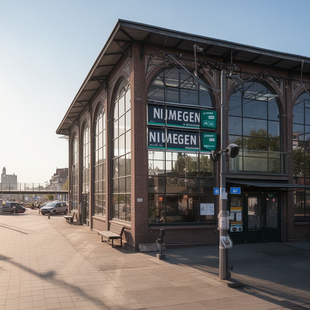 AI-generated illustration of Nijmegen railway station