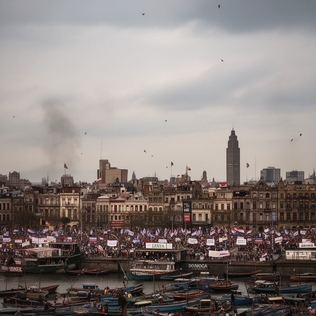 AI-generated illustration of Havana aan de Waal (informal, political)