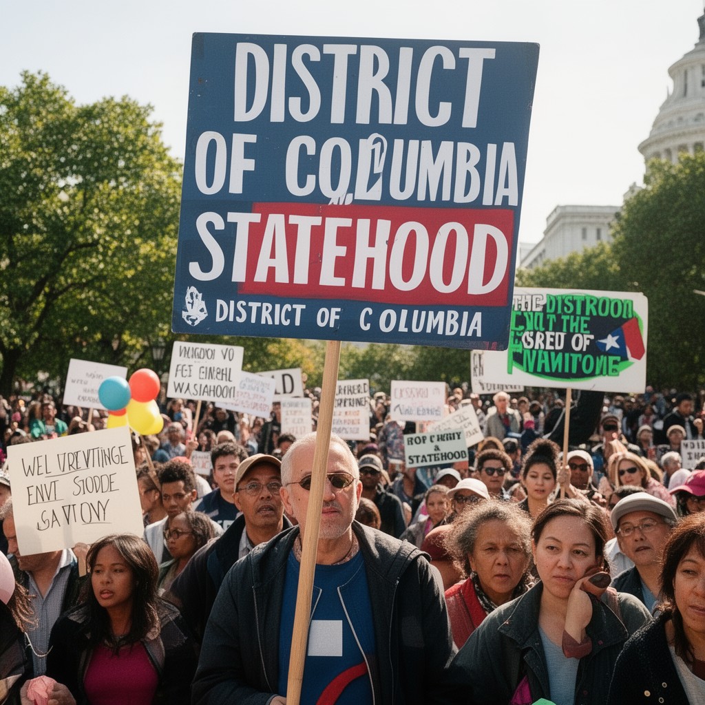 AI-generated illustration of District of Columbia statehood movement