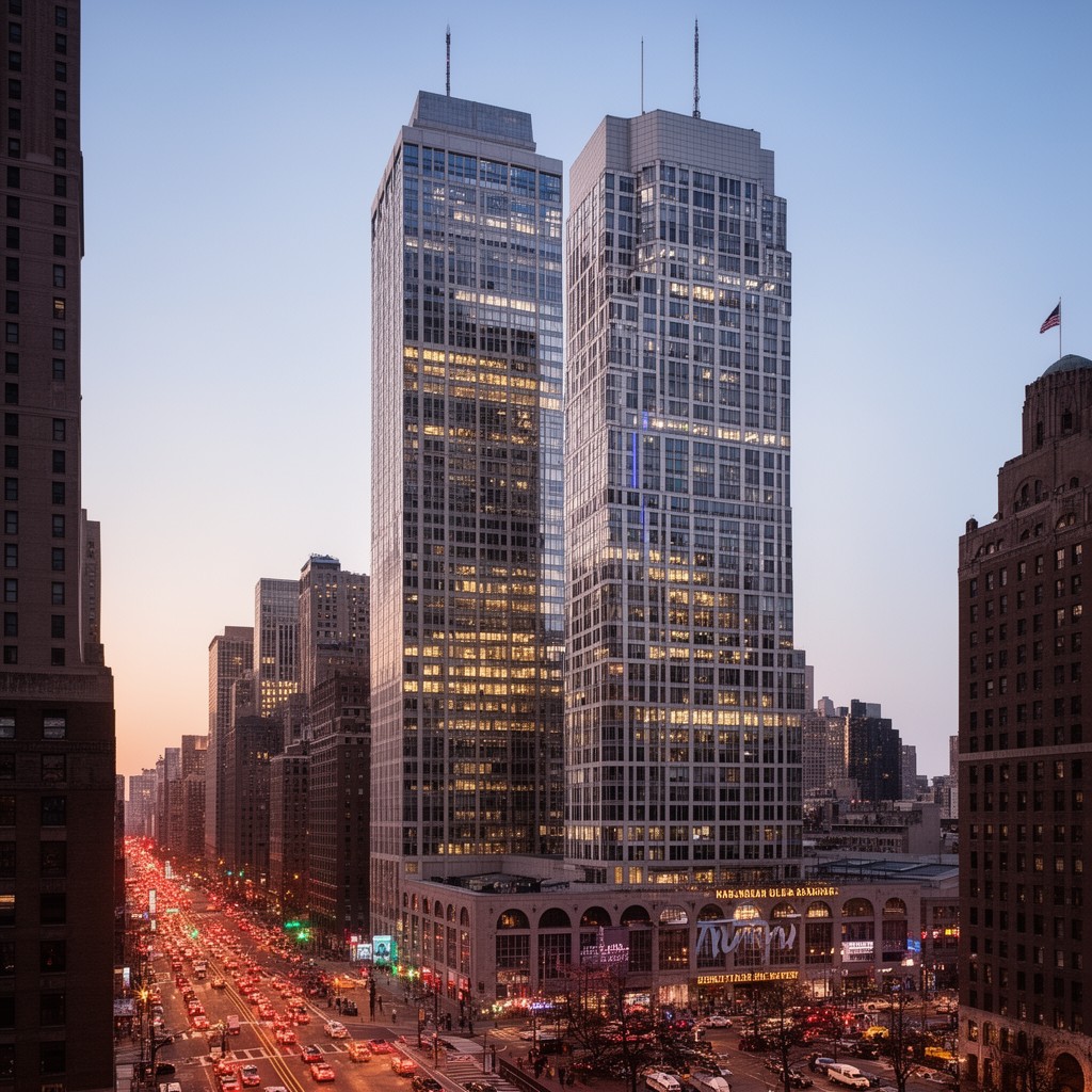 AI-generated illustration of 4 Pennsylvania Plaza, New York, NY 10001
