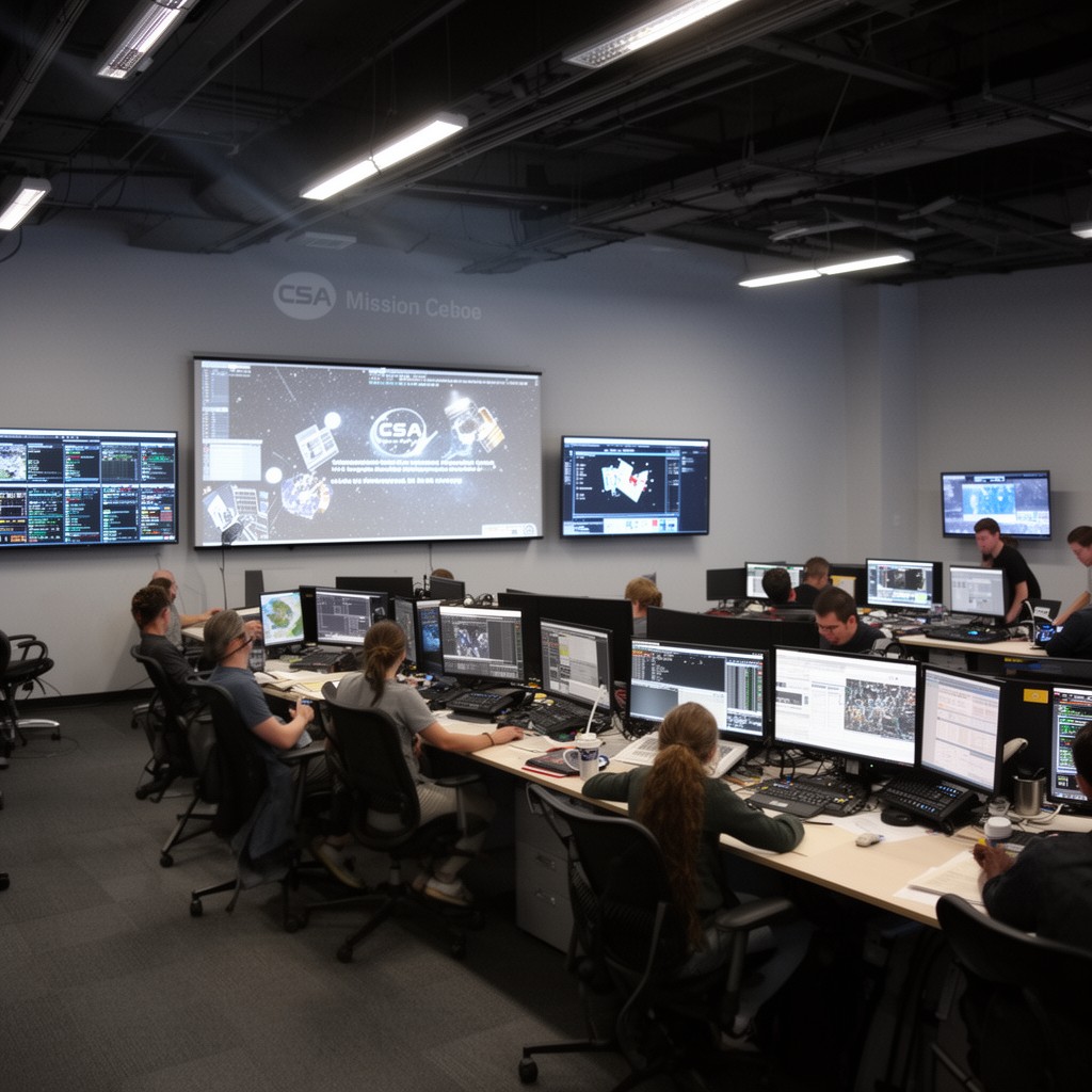 AI-generated illustration of CSA Mission Control Centre