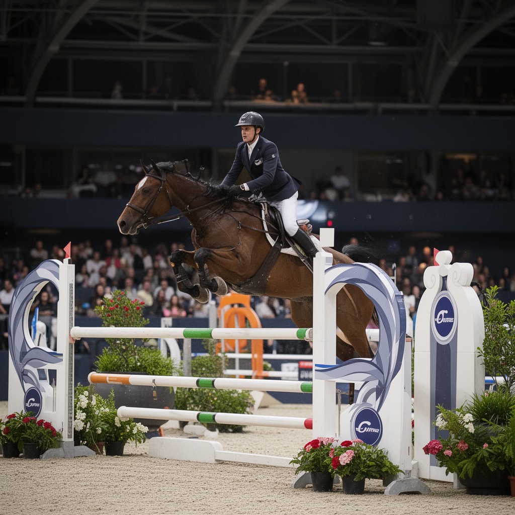 AI-generated illustration of FEI show jumping events