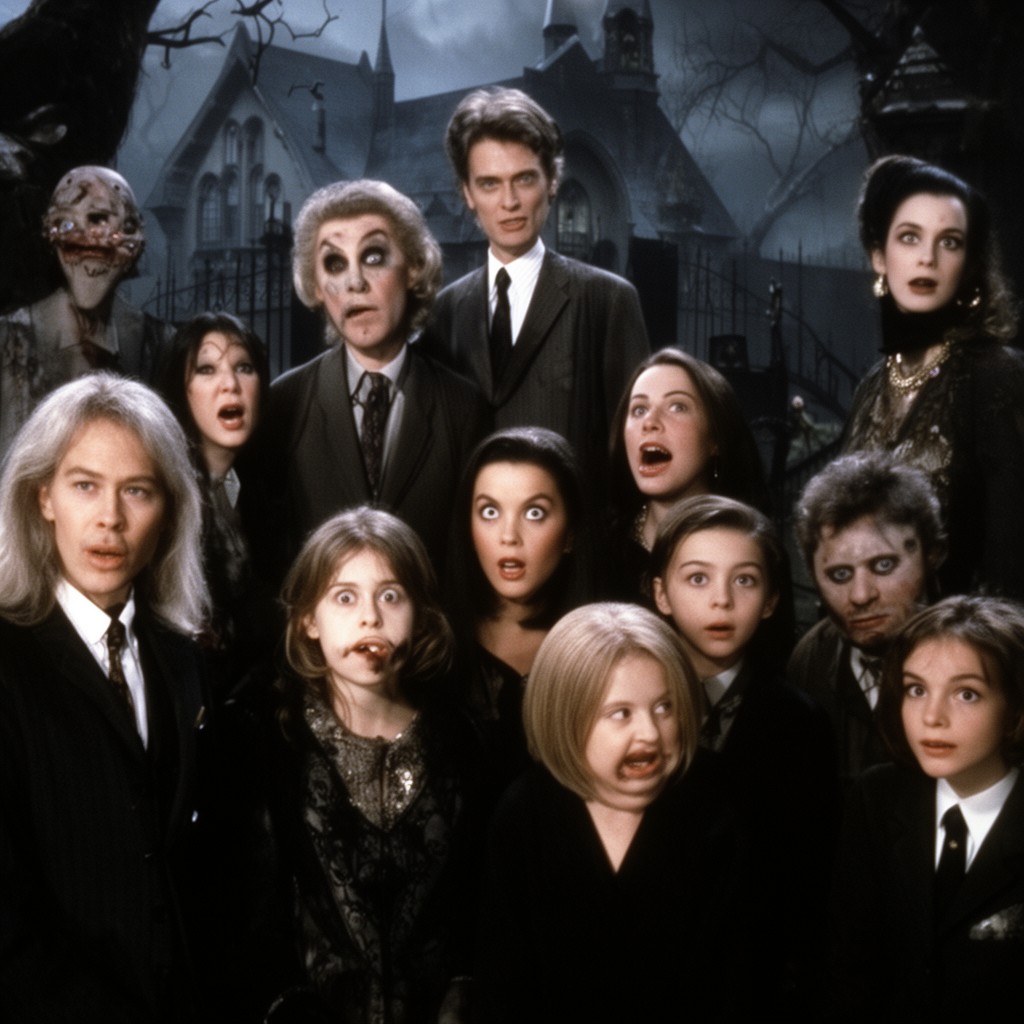 AI-generated illustration of The Addams Family (1991 film)